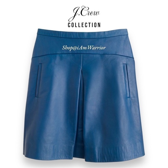 J.Crew Collection NWT genuine leather box pleat aline miniskirt *shop@iamwarrior - Picture 2 of 9